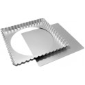 Alan Silverwood Fat Daddios Square Silver Anodised 12"x12”x1” Loose Base Flan - 81130